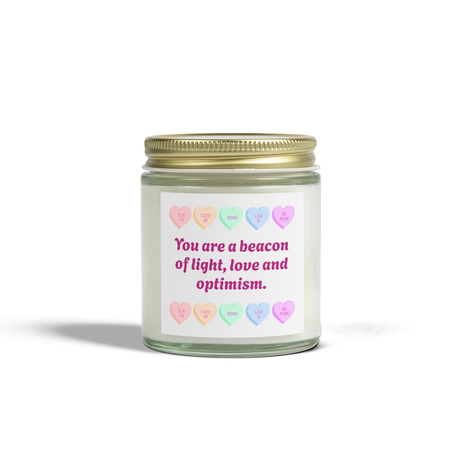 Inspirational Scented Candle - 'Beacon of Light, Love, and Optimism' - Coconut Apricot Wax (4oz, 9oz)