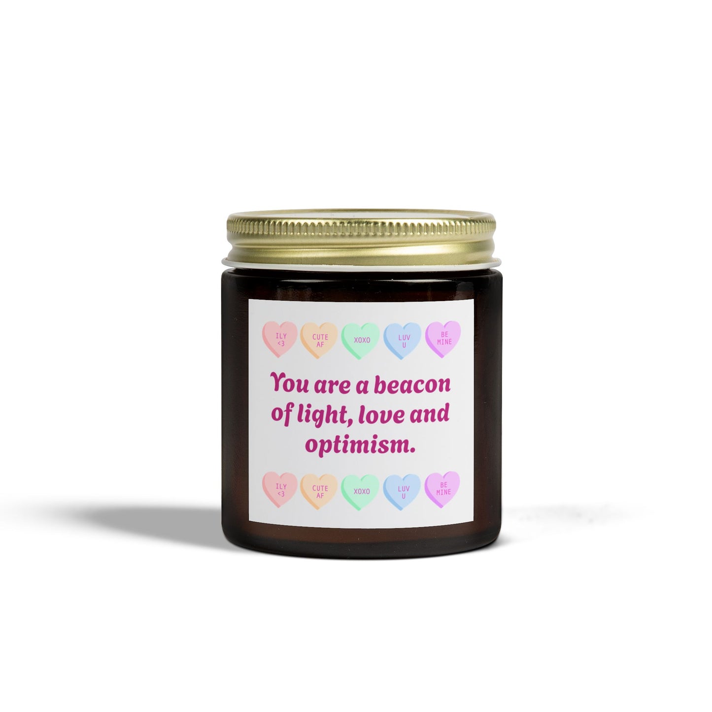 Inspirational Scented Candle - 'Beacon of Light, Love, and Optimism' - Coconut Apricot Wax (4oz, 9oz)