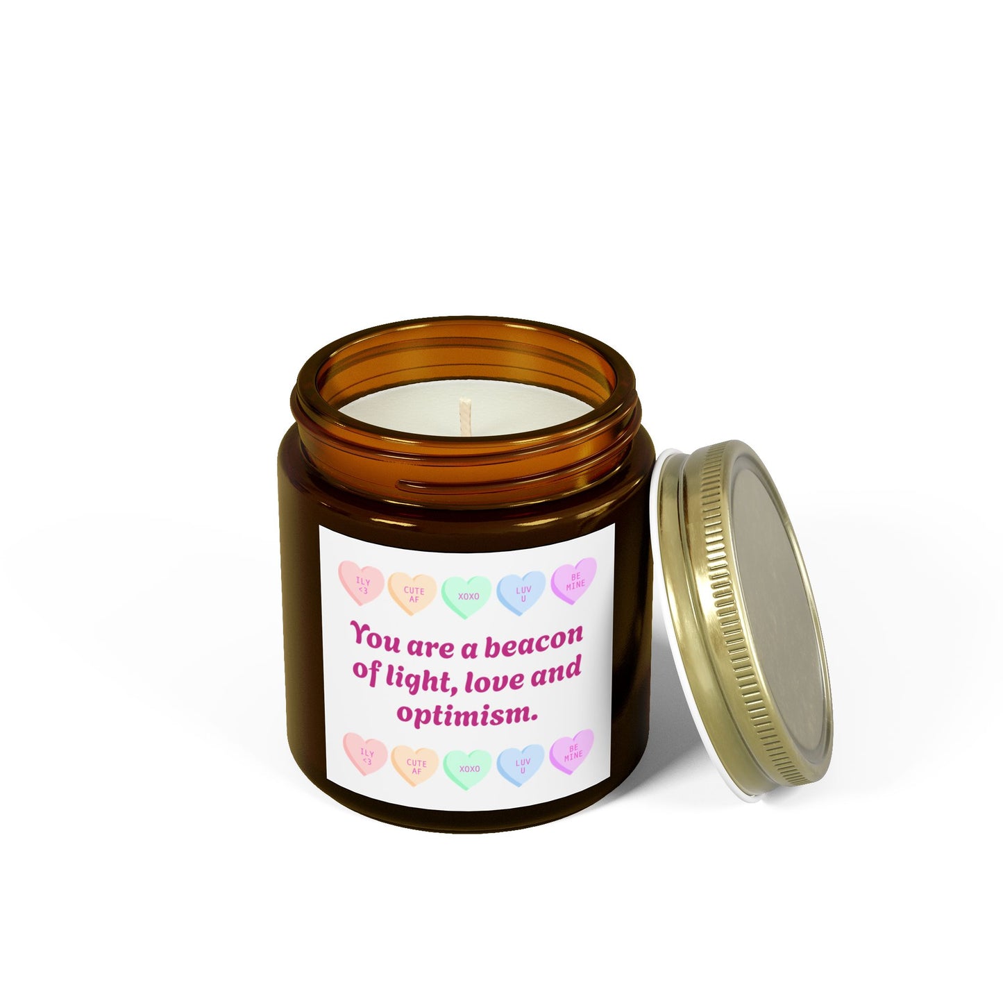 Inspirational Scented Candle - 'Beacon of Light, Love, and Optimism' - Coconut Apricot Wax (4oz, 9oz)